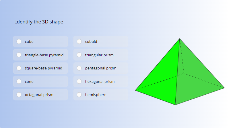 Key Stage 2 Geometry Quiz: Identify the 3D Shape Shown