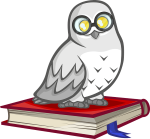 owl sitting on a book